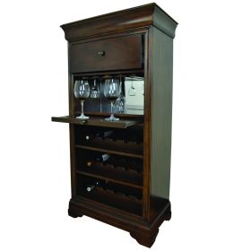 BAR CABINET W/ WINE RACK - CAPPUCCINO