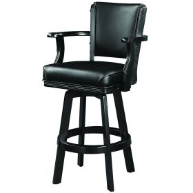 SWIVEL BARSTOOL WITH ARMS-BLACK