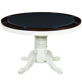 84" TEXAS HOLD'EM GAME TABLE - ANTIQUE WHITE