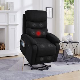 Power Lift Recliner Chair Sofa Ecectric Chair with Message Soft Fabric Dark Grey