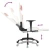Gaming Chair with Footrest White and Pink Faux Leather