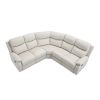 82.6" Home Theater Seating Seats Manual Chairs Recliner with LED Light Strip for Living Room, Beige