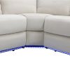 82.6" Home Theater Seating Seats Manual Chairs Recliner with LED Light Strip for Living Room, Beige