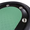 INO Design 94" Premium Oval Round Stud Rivet Decorate Green Felt Poker Table With Stylish Clawfoot Legs