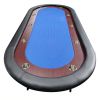 96" Light Series Folding Wooden Racetrack Blue Felt Foldable Poker Table
