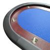 96" Light Series Folding Wooden Racetrack Blue Felt Foldable Poker Table