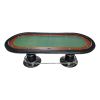 INO Design Elite 96" 10 Players Oval Green Felt Racetrack Playing Surface Casino Game Poker Table