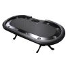 INO Design 94" Oval Round Stud Rivet Decorate Black Cloth Casino Game Poker Table With Stylish Clawfoot Legs
