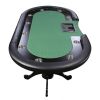 INO Design 94" Premium Oval Round Stud Rivet Decorate Green Felt Poker Table With Stylish Clawfoot Legs