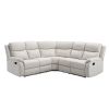 82.6" Home Theater Seating Seats Manual Chairs Recliner with LED Light Strip for Living Room, Beige