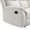 82.6" Home Theater Seating Seats Manual Chairs Recliner with LED Light Strip for Living Room, Beige