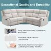 82.6" Home Theater Seating Seats Manual Chairs Recliner with LED Light Strip for Living Room, Beige