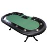 INO Design 94" Premium Oval Round Stud Rivet Decorate Green Felt Poker Table With Stylish Clawfoot Legs