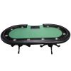 INO Design 94" Premium Oval Round Stud Rivet Decorate Green Felt Poker Table With Stylish Clawfoot Legs