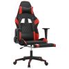 Massage Gaming Chair with Footrest Black&Red Faux Leather
