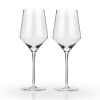 Angled Crystal Chardonnay Glasses by Viski
