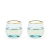 Aqua Bubble Stemless Wine Glass Set by Twine