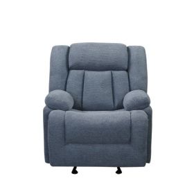 Welike  Fabric Recliner Chair Adjustable Home Theater Single Recliner Thick Seat and Back (Color: Blue)