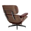Aniline leather Club Seat armchair 8 layer plywood frame lounge chair with ottoman