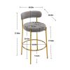 COOLMORE Bar Stools Industrial Pub Barstools with Back and Footrest, Modern Armless Bar Height Stool Chairs Set of 2