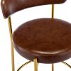 COOLMORE Bar Stools Industrial Pub Barstools with Back and Footrest, Modern Armless Bar Height Stool Chairs Set of 2