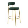 COOLMORE Bar Stools Industrial Pub Barstools with Back and Footrest, Modern Armless Bar Height Stool Chairs Set of 2