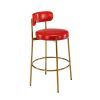 COOLMORE Bar Stools Industrial Pub Barstools with Back and Footrest, Modern Armless Bar Height Stool Chairs Set of 2