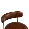 COOLMORE Bar Stools Industrial Pub Barstools with Back and Footrest, Modern Armless Bar Height Stool Chairs Set of 2