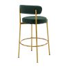 COOLMORE Bar Stools Industrial Pub Barstools with Back and Footrest, Modern Armless Bar Height Stool Chairs Set of 2