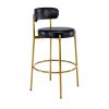 COOLMORE Bar Stools Industrial Pub Barstools with Back and Footrest, Modern Armless Bar Height Stool Chairs Set of 2