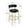 COOLMORE Bar Stools Industrial Pub Barstools with Back and Footrest, Modern Armless Bar Height Stool Chairs Set of 2