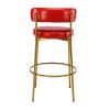 COOLMORE Bar Stools Industrial Pub Barstools with Back and Footrest, Modern Armless Bar Height Stool Chairs Set of 2