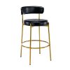 COOLMORE Bar Stools Industrial Pub Barstools with Back and Footrest, Modern Armless Bar Height Stool Chairs Set of 2
