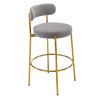 COOLMORE Bar Stools Industrial Pub Barstools with Back and Footrest, Modern Armless Bar Height Stool Chairs Set of 2