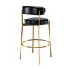 COOLMORE Bar Stools Industrial Pub Barstools with Back and Footrest, Modern Armless Bar Height Stool Chairs Set of 2