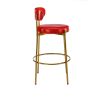 COOLMORE Bar Stools Industrial Pub Barstools with Back and Footrest, Modern Armless Bar Height Stool Chairs Set of 2