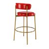 COOLMORE Bar Stools Industrial Pub Barstools with Back and Footrest, Modern Armless Bar Height Stool Chairs Set of 2