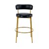COOLMORE Bar Stools Industrial Pub Barstools with Back and Footrest, Modern Armless Bar Height Stool Chairs Set of 2