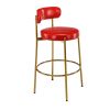 COOLMORE Bar Stools Industrial Pub Barstools with Back and Footrest, Modern Armless Bar Height Stool Chairs Set of 2