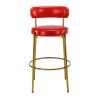 COOLMORE Bar Stools Industrial Pub Barstools with Back and Footrest, Modern Armless Bar Height Stool Chairs Set of 2