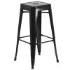 Commercial Grade 30 Inch High Backless Metal Indoor-Outdoor Bar Stool with Square Seat