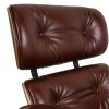 Aniline leather Club Seat armchair 8 layer plywood frame lounge chair with ottoman