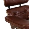 Aniline leather Club Seat armchair 8 layer plywood frame lounge chair with ottoman