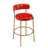 COOLMORE Bar Stools Industrial Pub Barstools with Back and Footrest, Modern Armless Bar Height Stool Chairs Set of 2