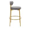 COOLMORE Bar Stools Industrial Pub Barstools with Back and Footrest, Modern Armless Bar Height Stool Chairs Set of 2